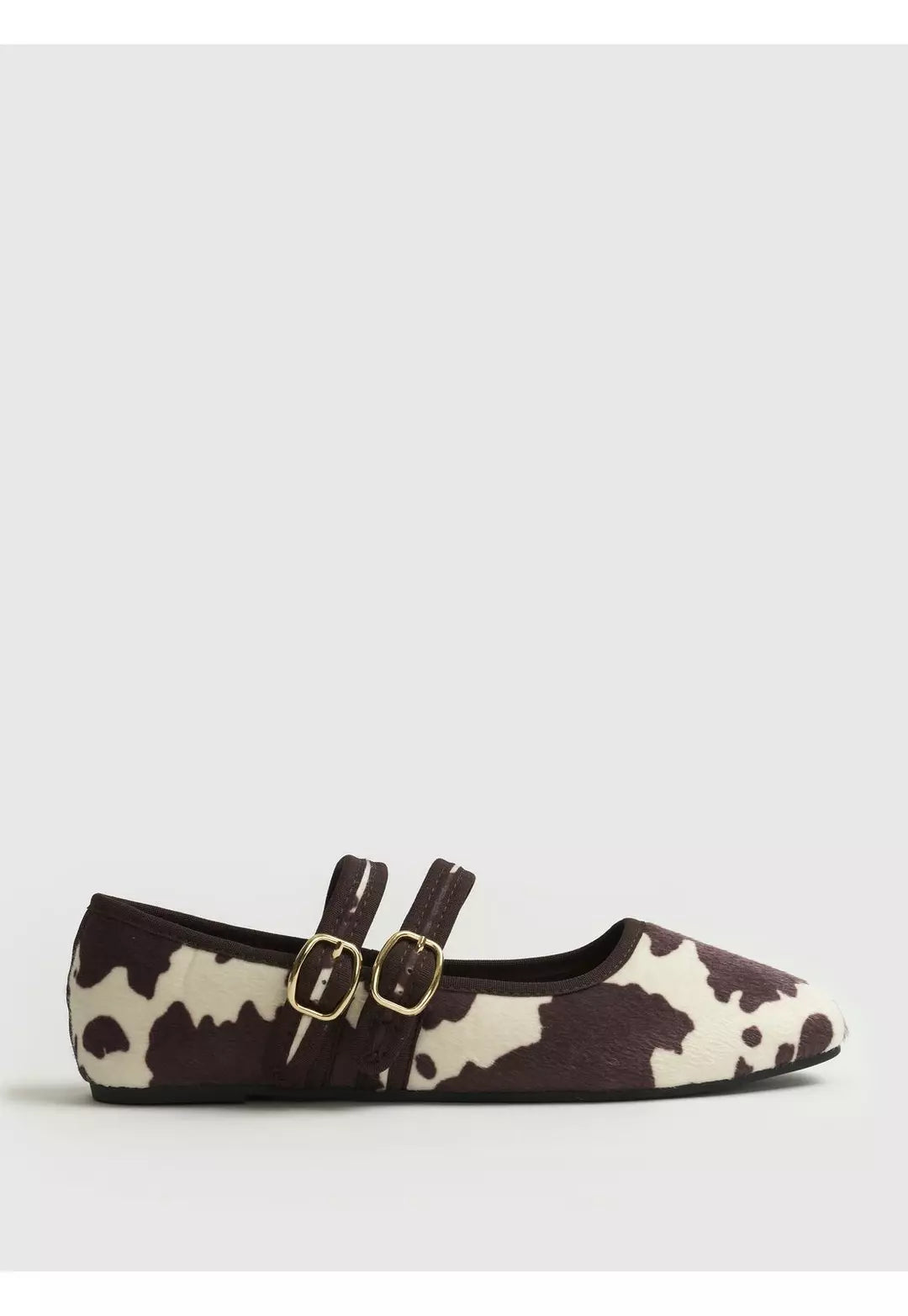 Zapato Ballerina Vaca Doble Hebilla